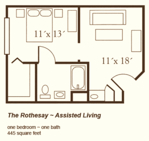 The Rothesay is a one bedroom apartment for assisted living in Montgomery, AL.