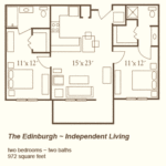 The Edinburgh is a two bedroom two bath independent living apartment at Oak Grove Inn.