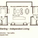 The Sterling floor-plan is a two bedroom apartment for independent living.